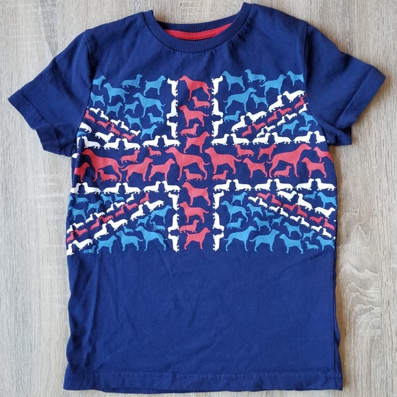 2019 nwot Mosaic Mini Boden 8-9 years boys UK flag & dogs - Picture 2 of 5